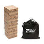 Branded Wooden Tumbling Tower Game with Drawstring Bag