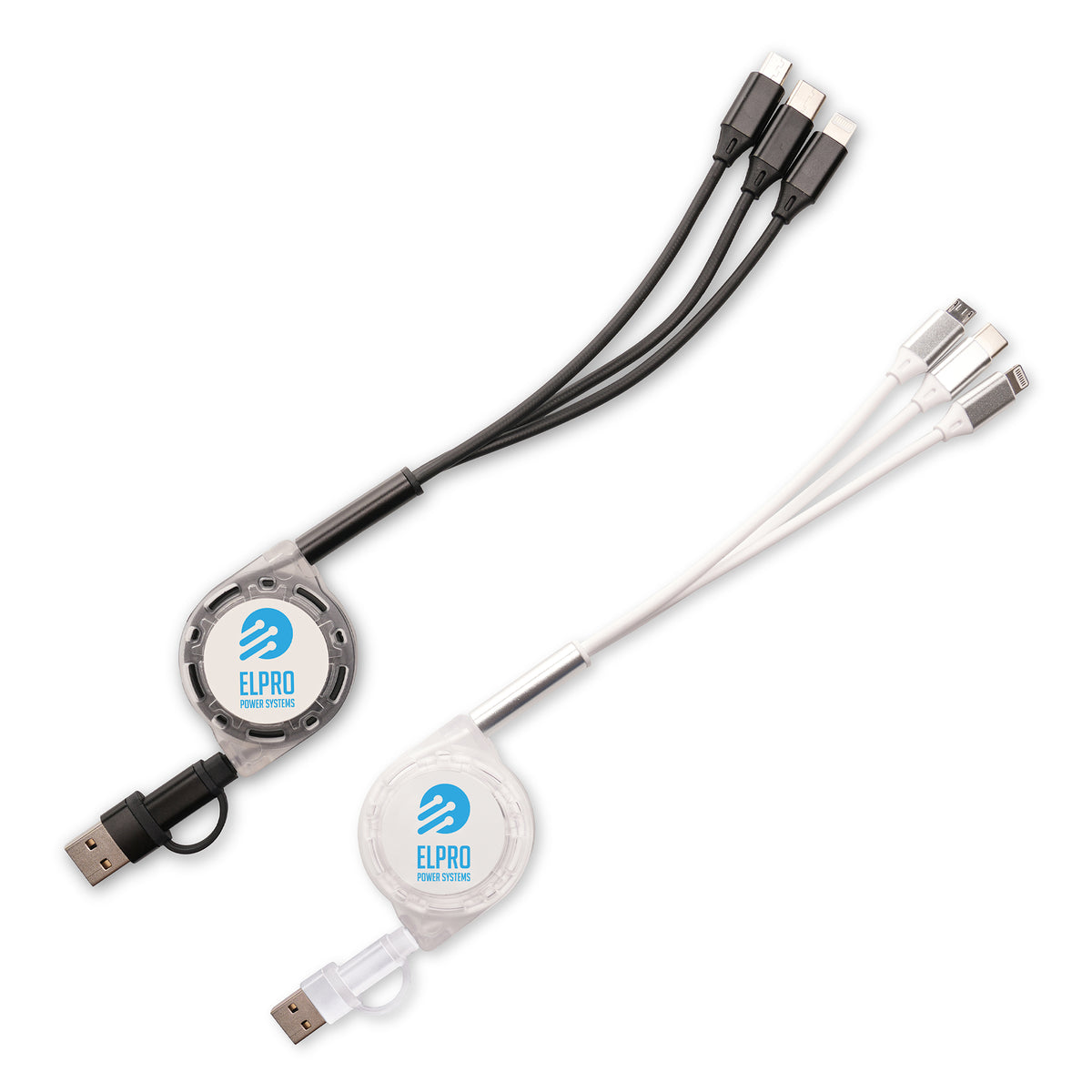 Branded 3-in-1 Retractable Reel Charging Cable
