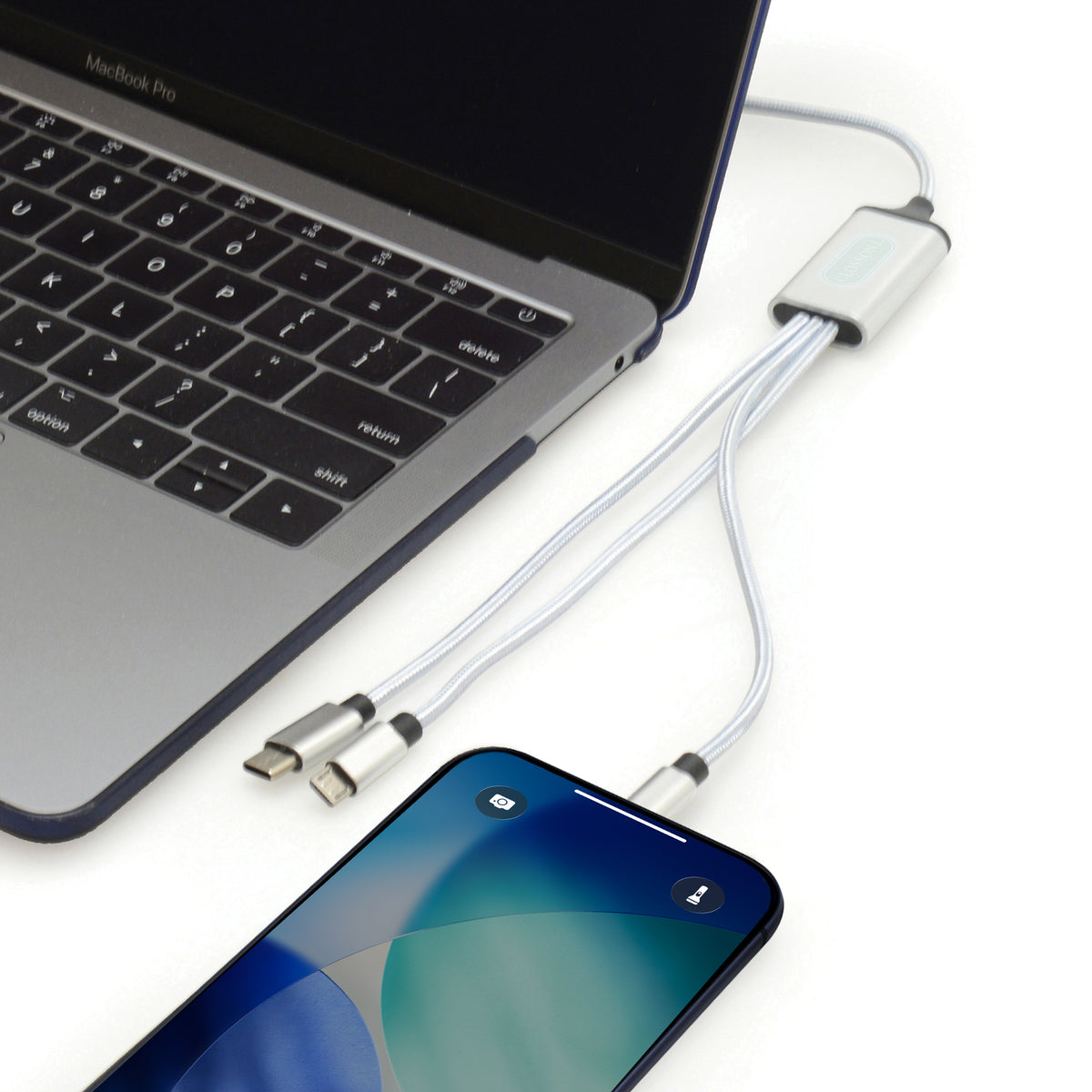 Branded 3-in-1 Light-Up Logo Charging Cable