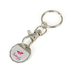 Branded Domed Full Colour Trolley Coin Keyring