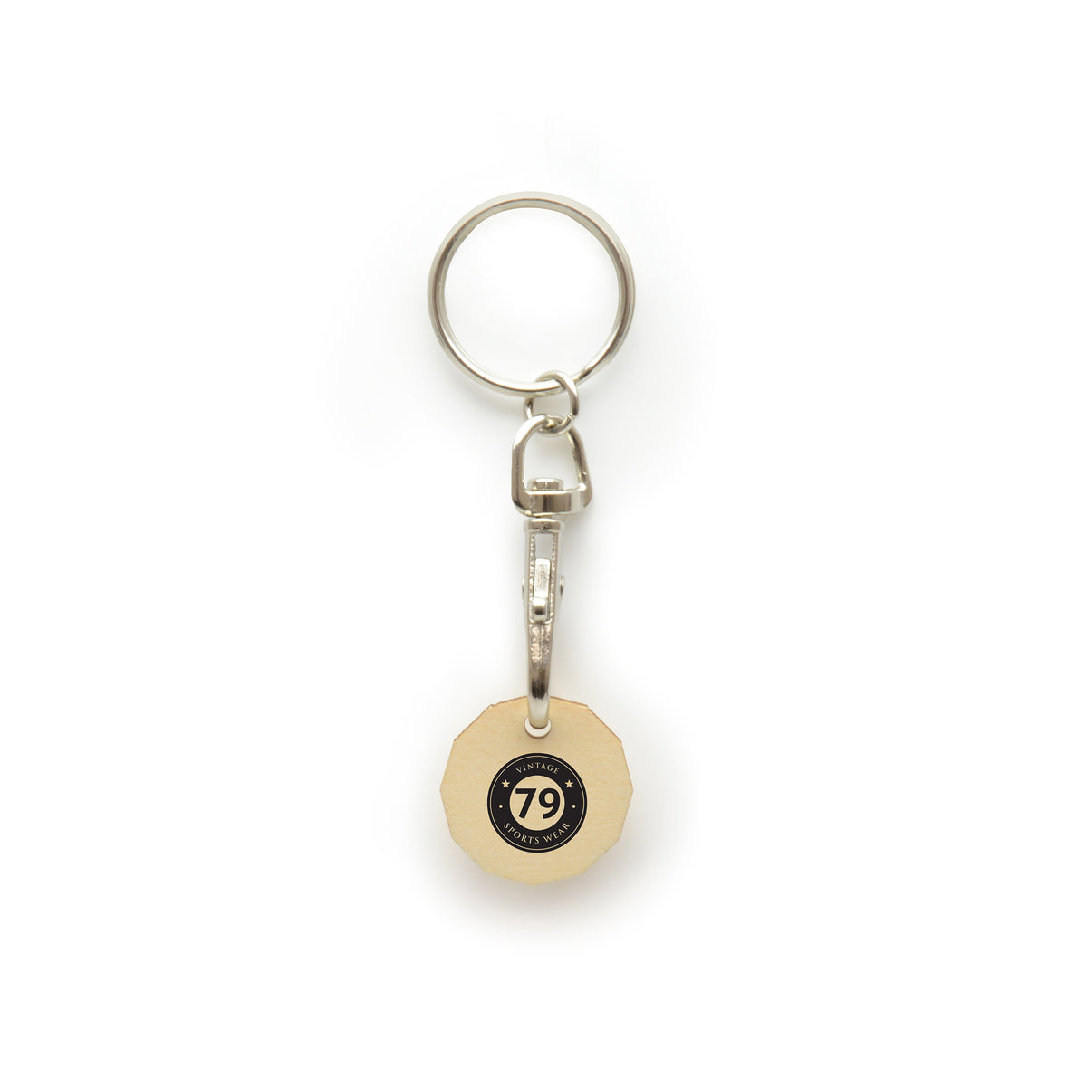 Branded Wooden Trolley Coin Keyring