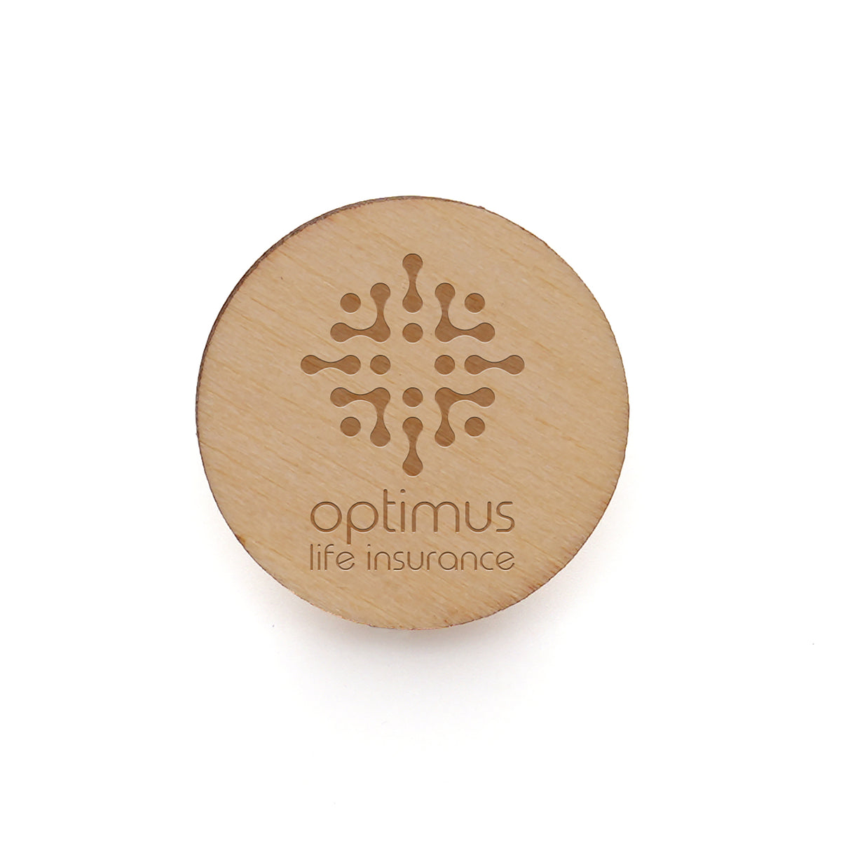 Branded Small Round Wooden Badge