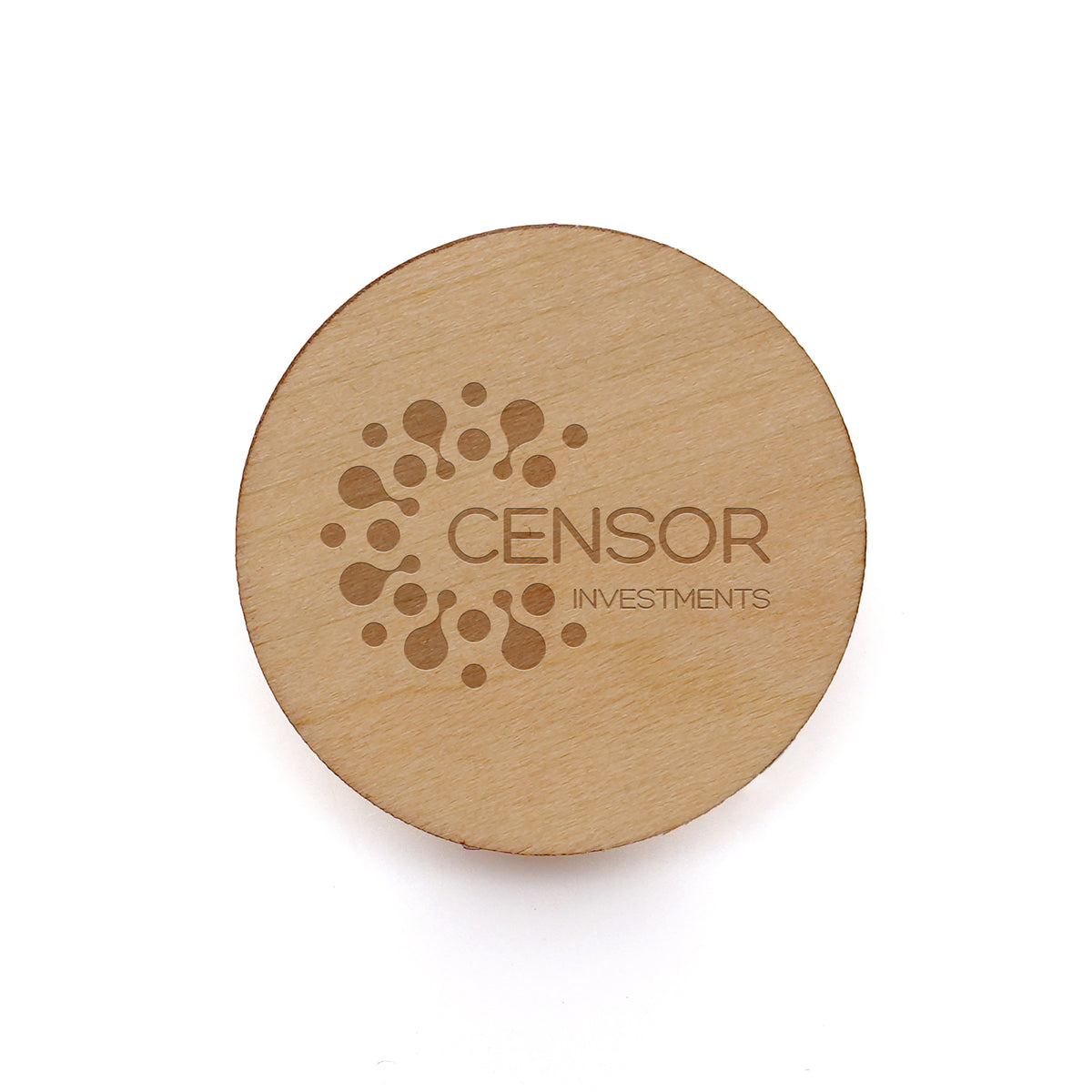 Branded Medium Round Wooden Badge
