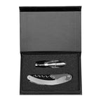 Branded Steel and Silicone 2-Piece Wine Set with Gift Box