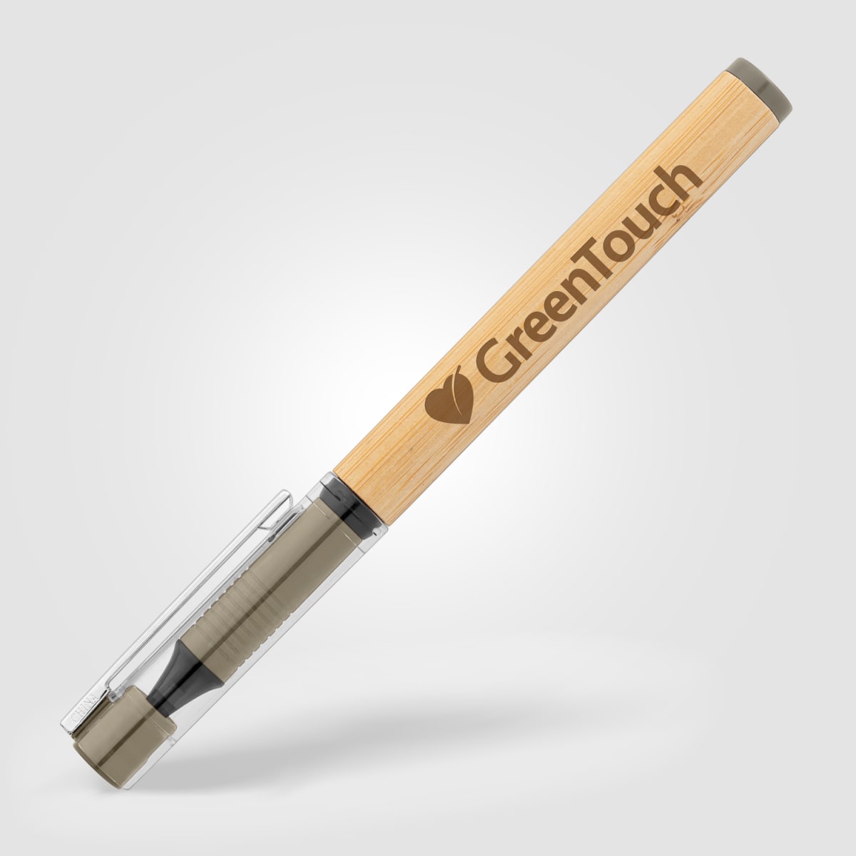 Branded Bamboo Barrel Gel Pen with rPET Cap