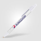 Branded Slimline Retractable Ballpoint Pen in White