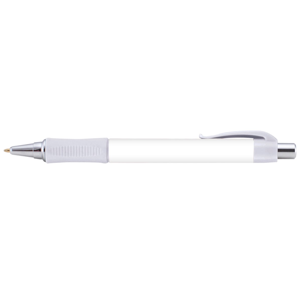 Branded Wide Body Retractable Pen with Chrome Accents