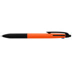 Branded Recycled Plastic 3-Ink Pen with Stylus in Orange