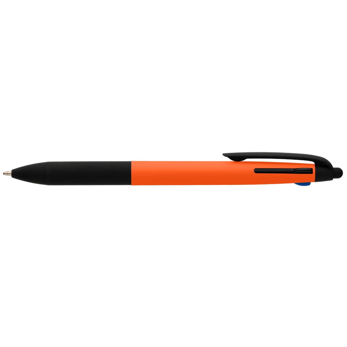 Branded Recycled Plastic 3-Ink Pen with Stylus in Orange