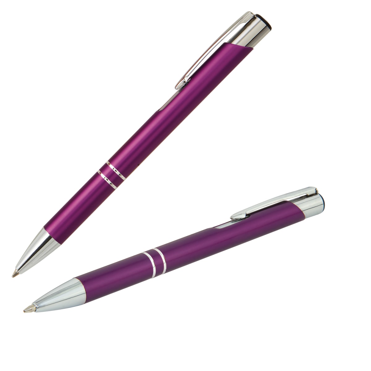 Branded Matte Aluminium Pen with Jumbo Refill in Purple