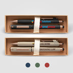 Branded Recycled Plastic Pen Gift Set with Bronze Trim