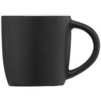 Branded Matte Black Ceramic Mug with Colour Interior 355ml in Orange