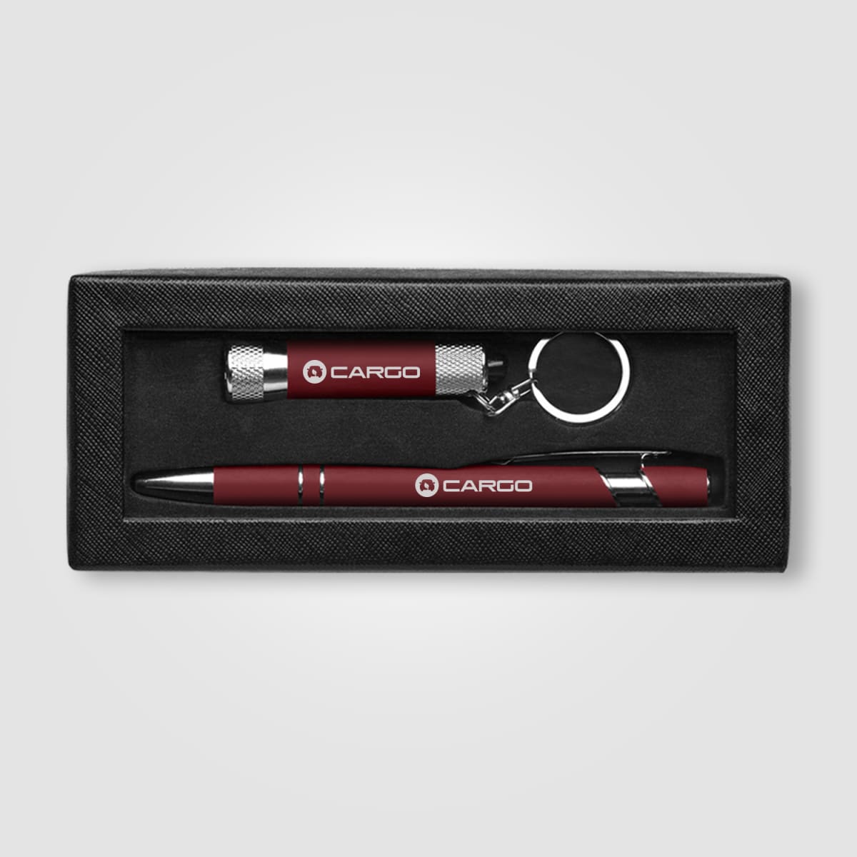 Branded Soft Touch Pen and Torch Gift Set with Window Box