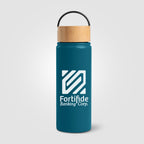 Branded 530ml Insulated Stainless Steel Bottle with Bamboo Lid