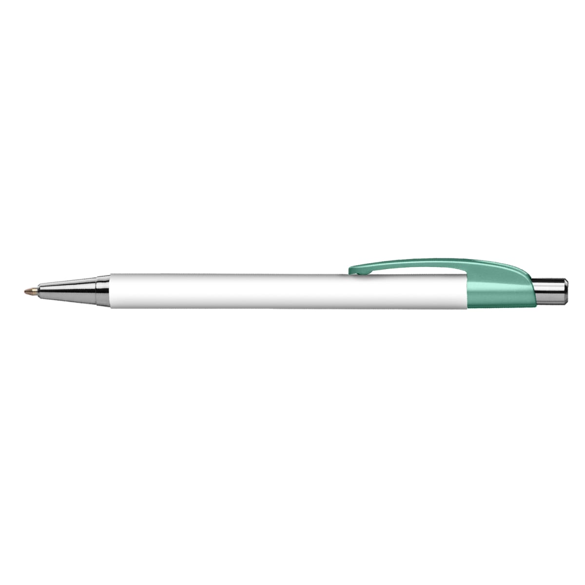 Branded Slim Chrome Trim Pen with Metallic Clip