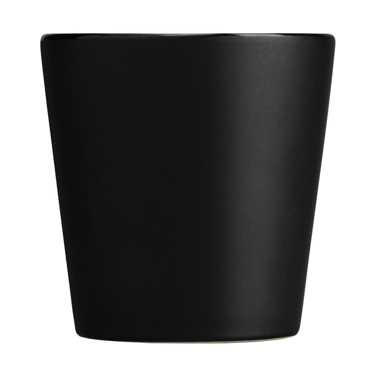 Branded Matte Handleless Ceramic Cup 180ml in Black