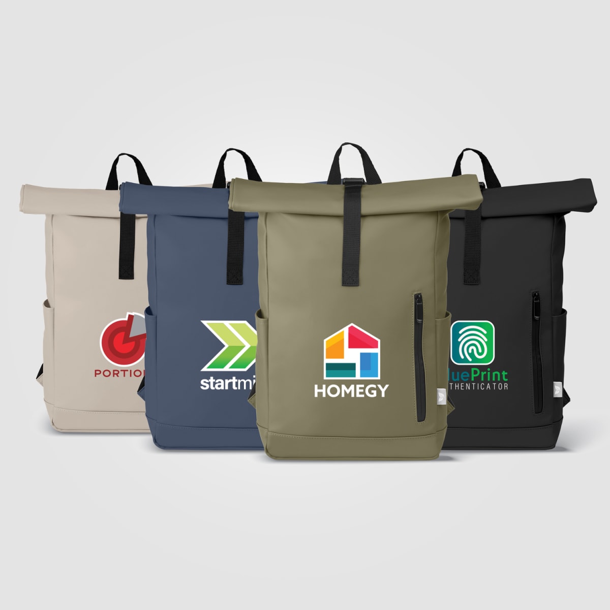 Branded Recycled PU Rolltop Laptop Backpack - 12L