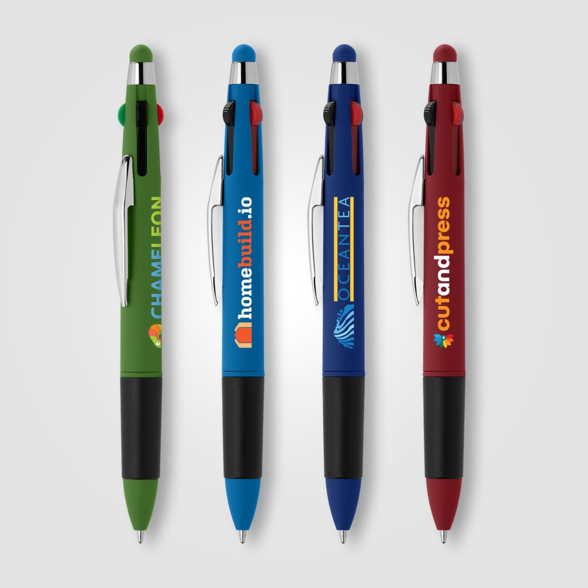 Branded Four Colour Ink Pen with Stylus