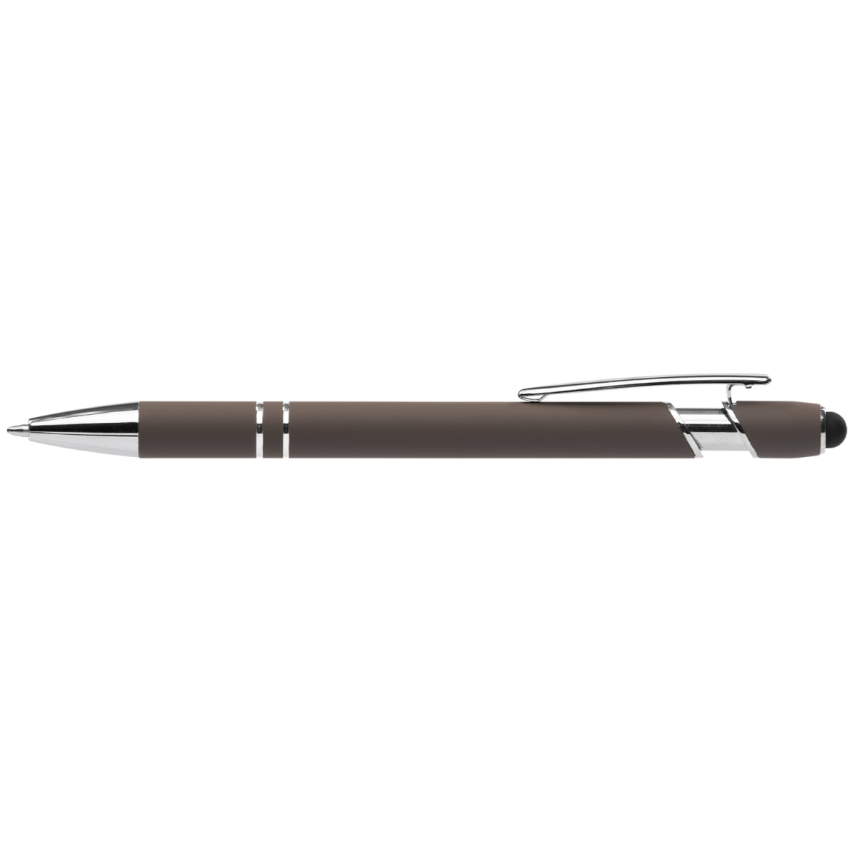 Branded Recycled Aluminium Pen with Stylus and Anti-Fraud Ink in Gunmetal