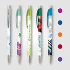 Branded Slim Chrome Trim Pen with Metallic Clip