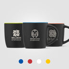 Branded Matte Black Ceramic Mug with Colour Interior 355ml