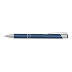 Branded Anodised Aluminium Slim Pen in Navy Blue