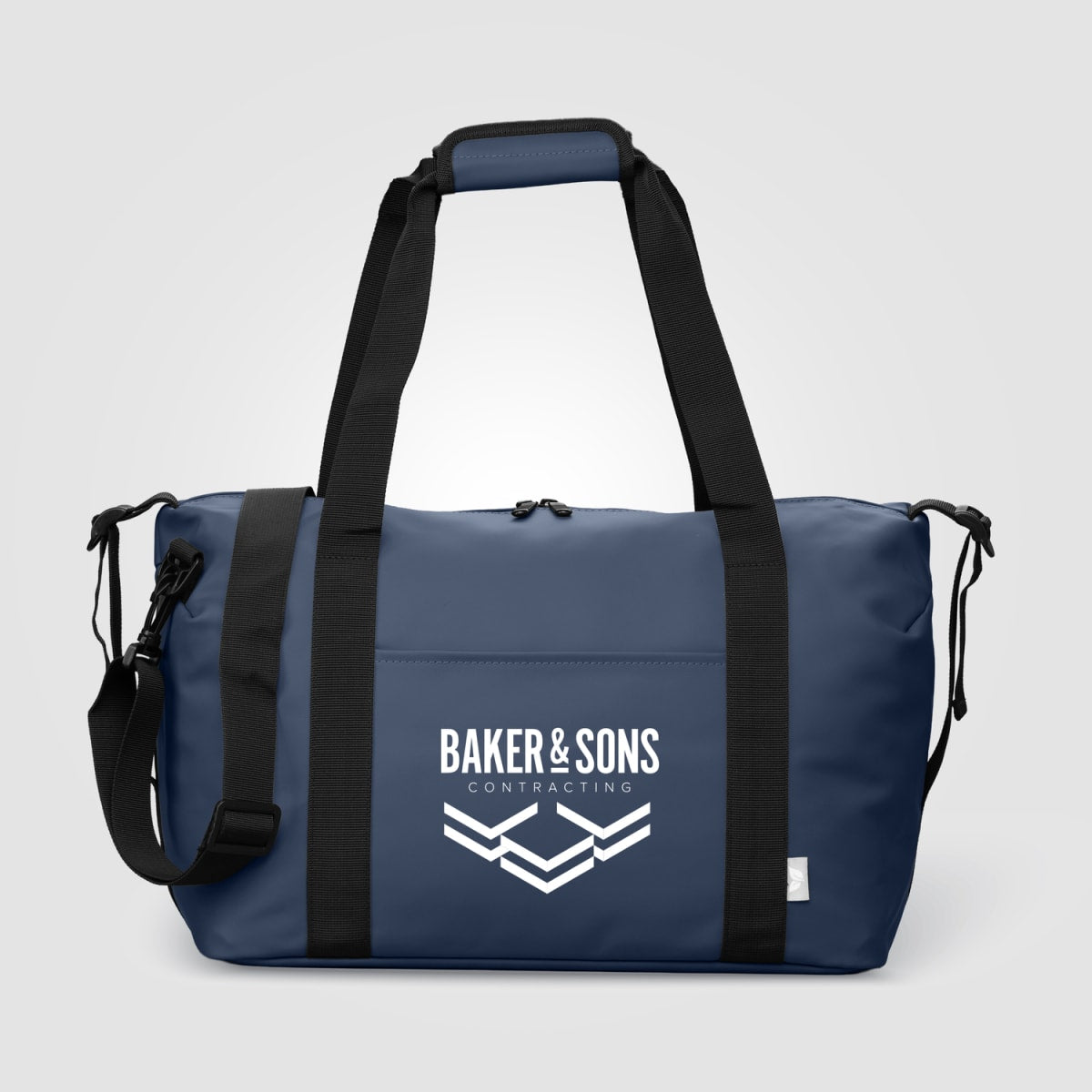 Branded Recycled PU Travel Duffel Bag with Trolley Strap