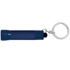 Branded 3 LED Torch Keyring with Soft-Touch Finish in Navy Blue