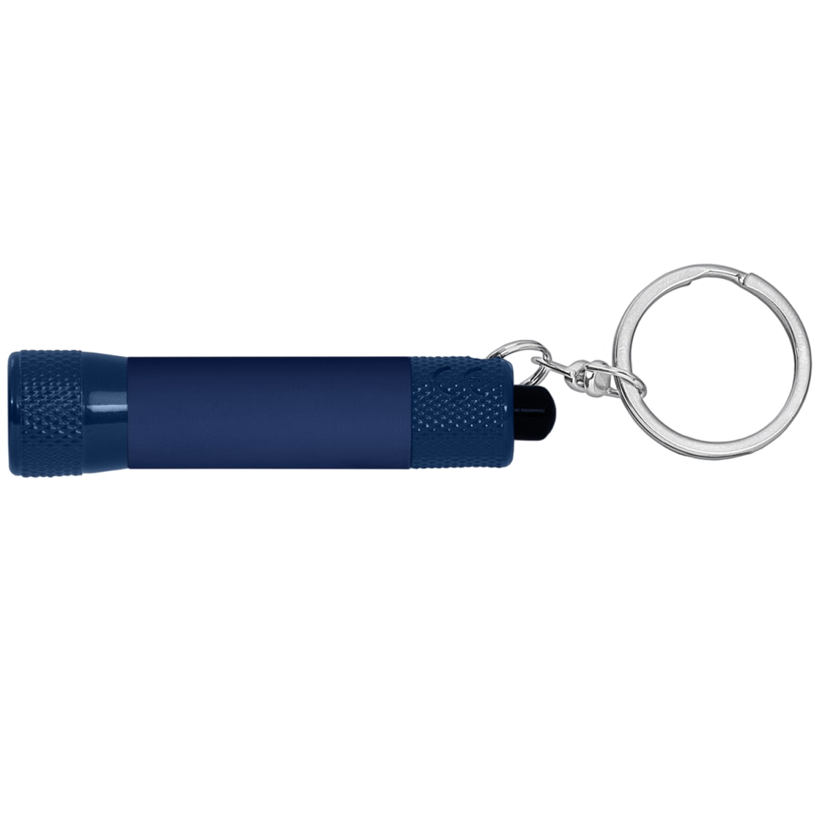 Branded 3 LED Torch Keyring with Soft-Touch Finish in Navy Blue