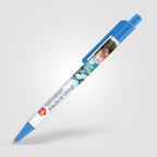 Branded Slimline Retractable Ballpoint Pen in Blue