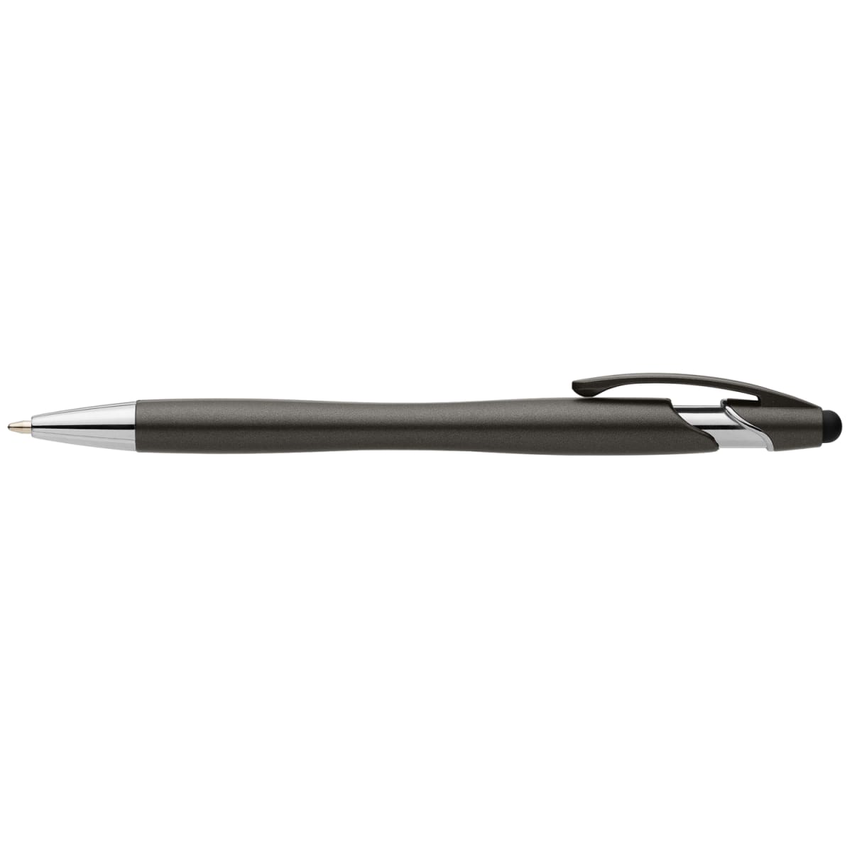 Branded Recycled Plastic Metallic Stylus Pen with Chrome Trim