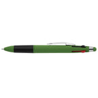 Branded Four Colour Ink Pen with Stylus in Green