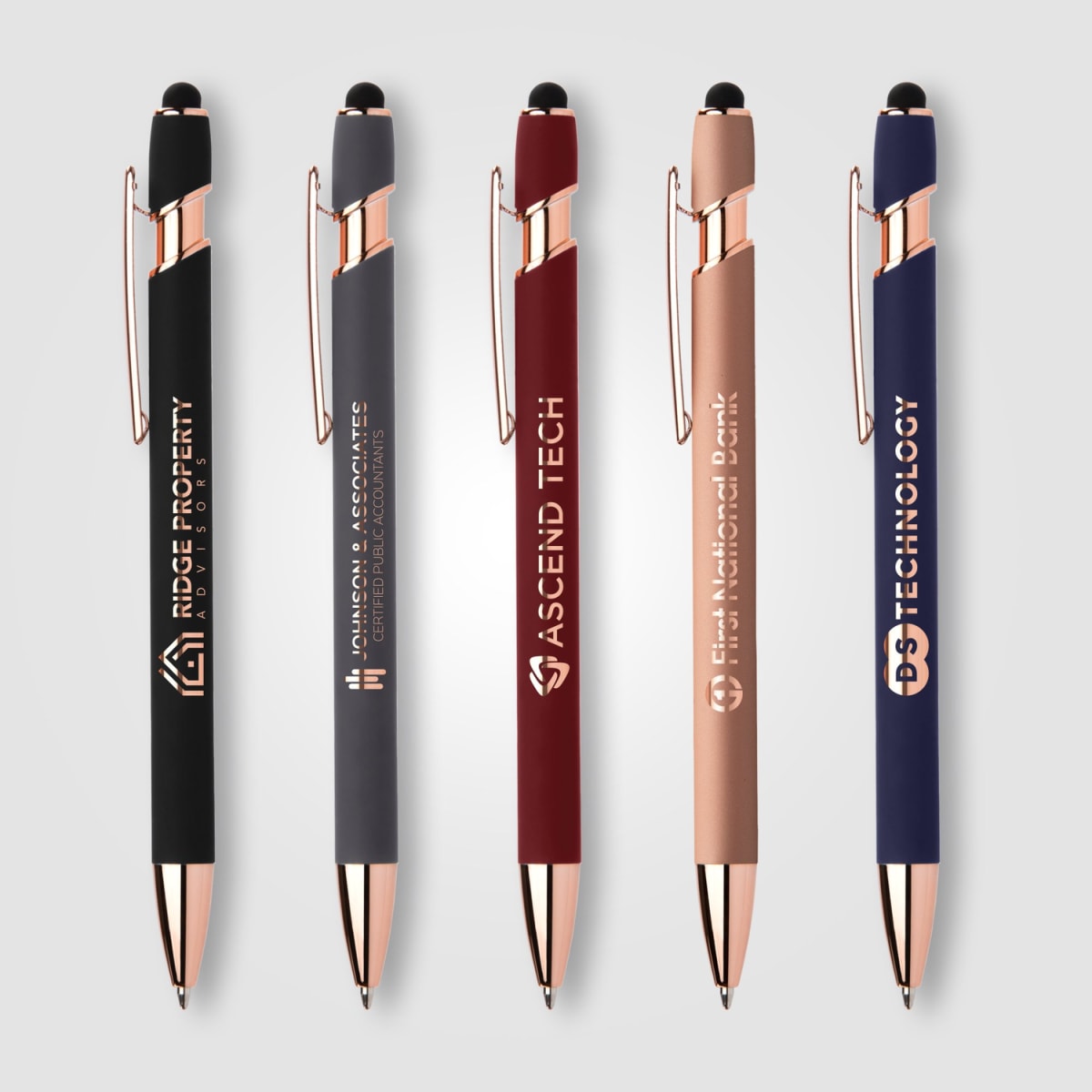 Branded Rose Gold Executive Pen with Stylus