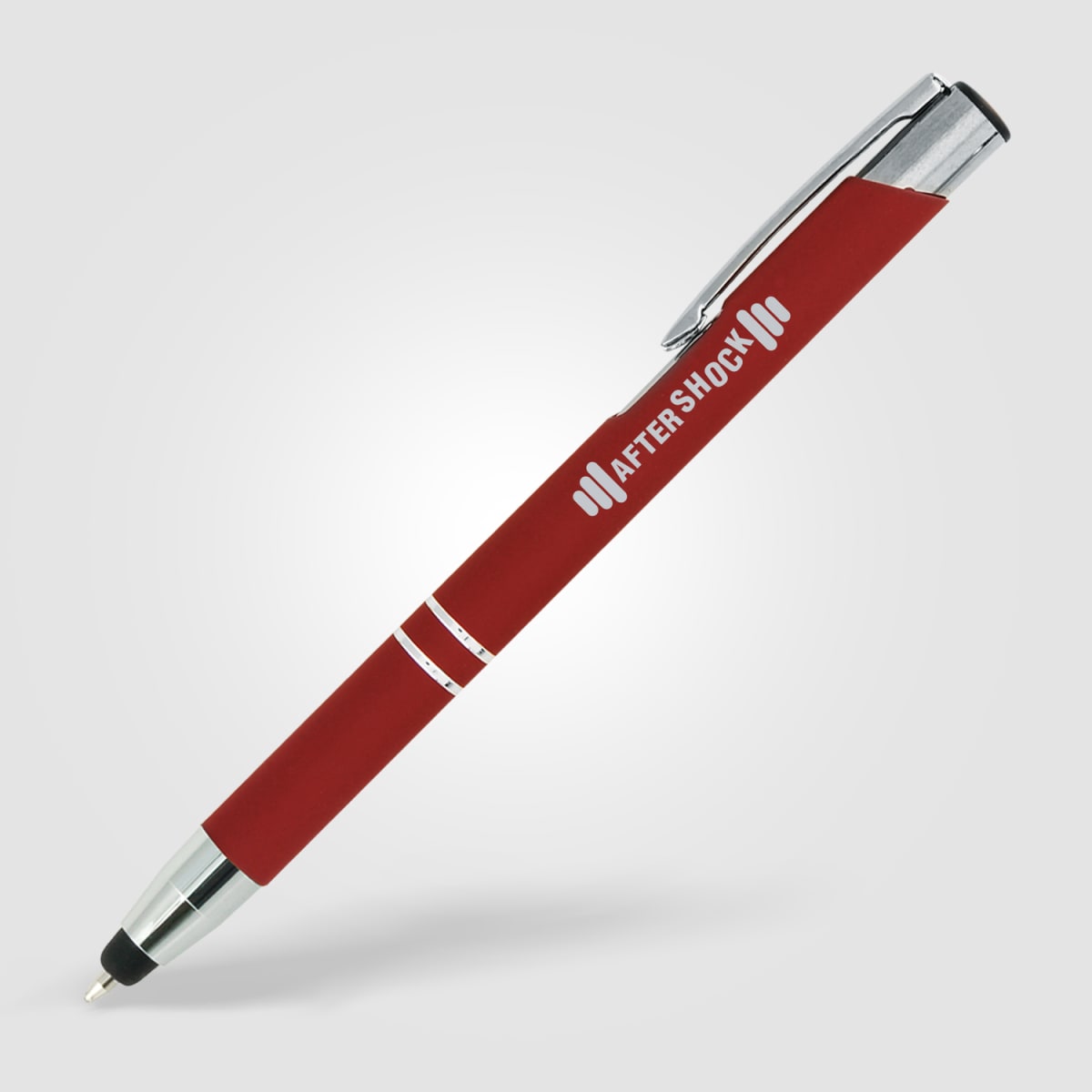 Branded Soft-Touch Metal Pen with Bottom Stylus