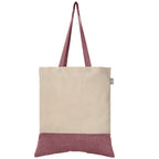Branded 5oz Two-Tone Recycled Cotton Tote Bag in Burgundy