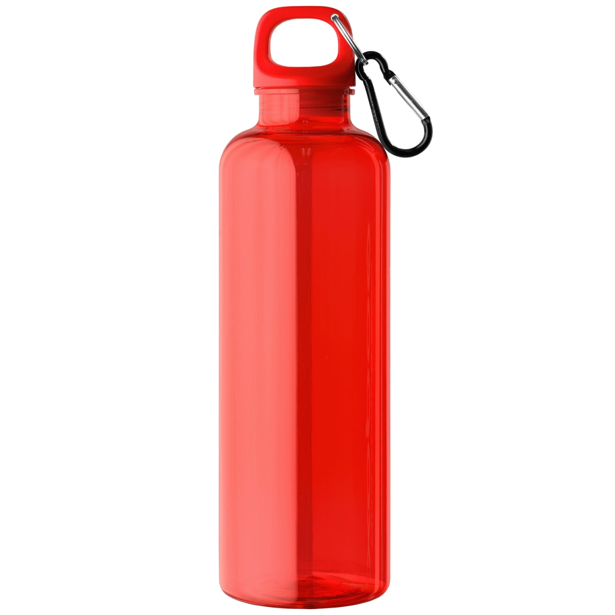 Branded Recycled PET Bike Bottle with Carabiner Clip in Red