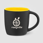 Branded Matte Black Ceramic Mug with Colour Interior 355ml