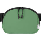 Branded Recycled Nylon Zip Waist Bag with Carabiner in Dark Green