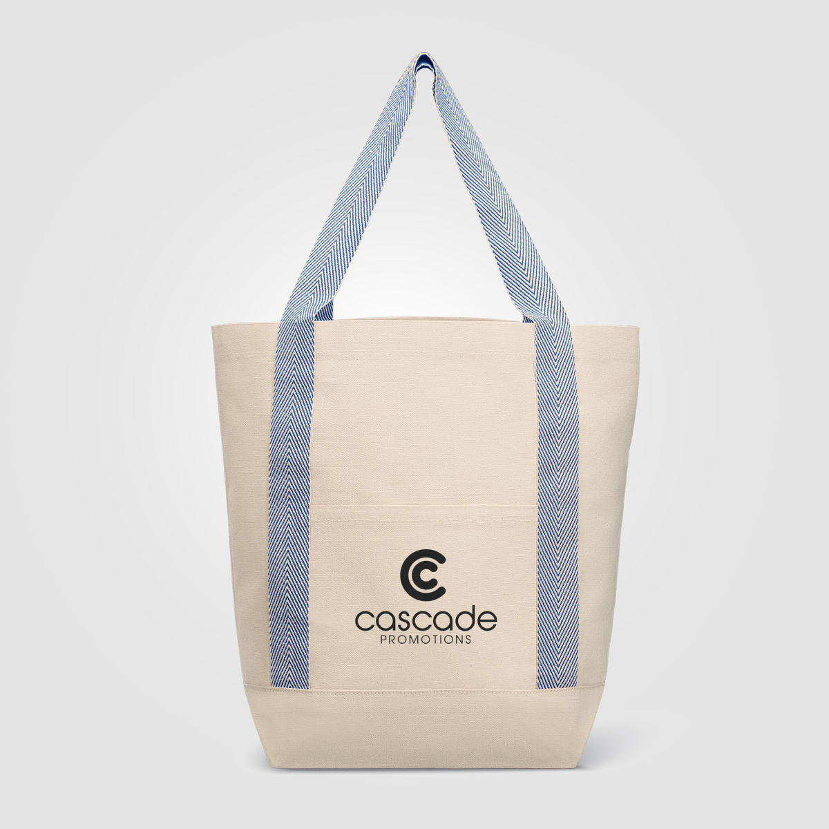 Branded Recycled Cotton Canvas Tote with Front Pocket