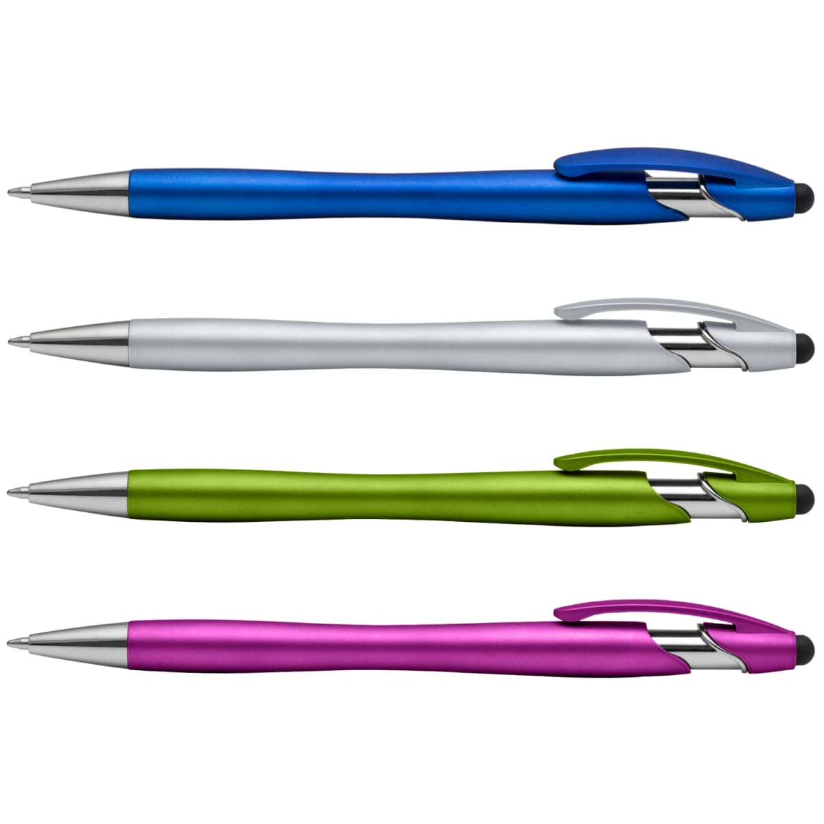 Branded Metallic Stylus Pen with Chrome Accents