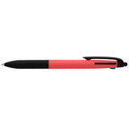 Branded Recycled Plastic 3-Ink Pen with Stylus in Pink