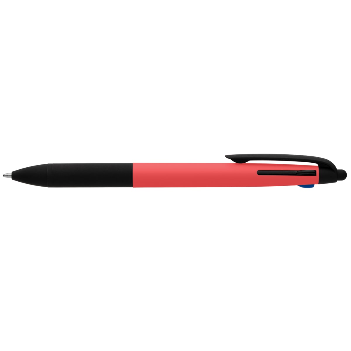 Branded Recycled Plastic 3-Ink Pen with Stylus in Pink
