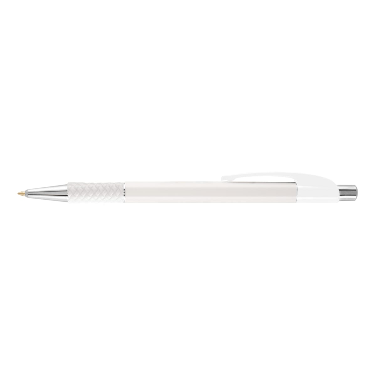 Branded Full Colour Printed Grip Pen with Chrome Trim