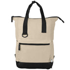 Branded Recycled Cotton Canvas Laptop Backpack - UKX in Dune