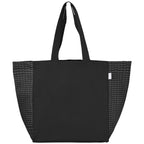 Branded Recycled Cotton Chevron Tote Bag in Black