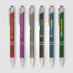 Branded Anodised Aluminium Pen with Top Stylus