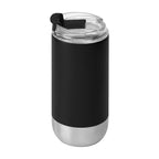 Branded Recycled Stainless Steel Tumbler with Flip Lid - 475ml in Black