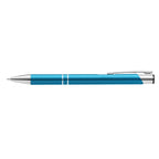 Branded Matte Anodised Aluminium Slim Pen in Light Blue