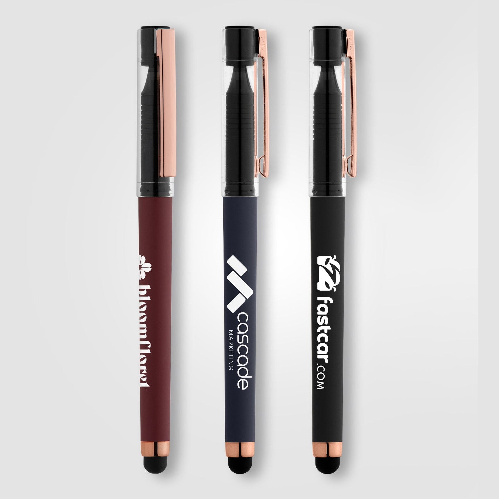 Gel Pen with Clear Lid and Rose Gold Stylus