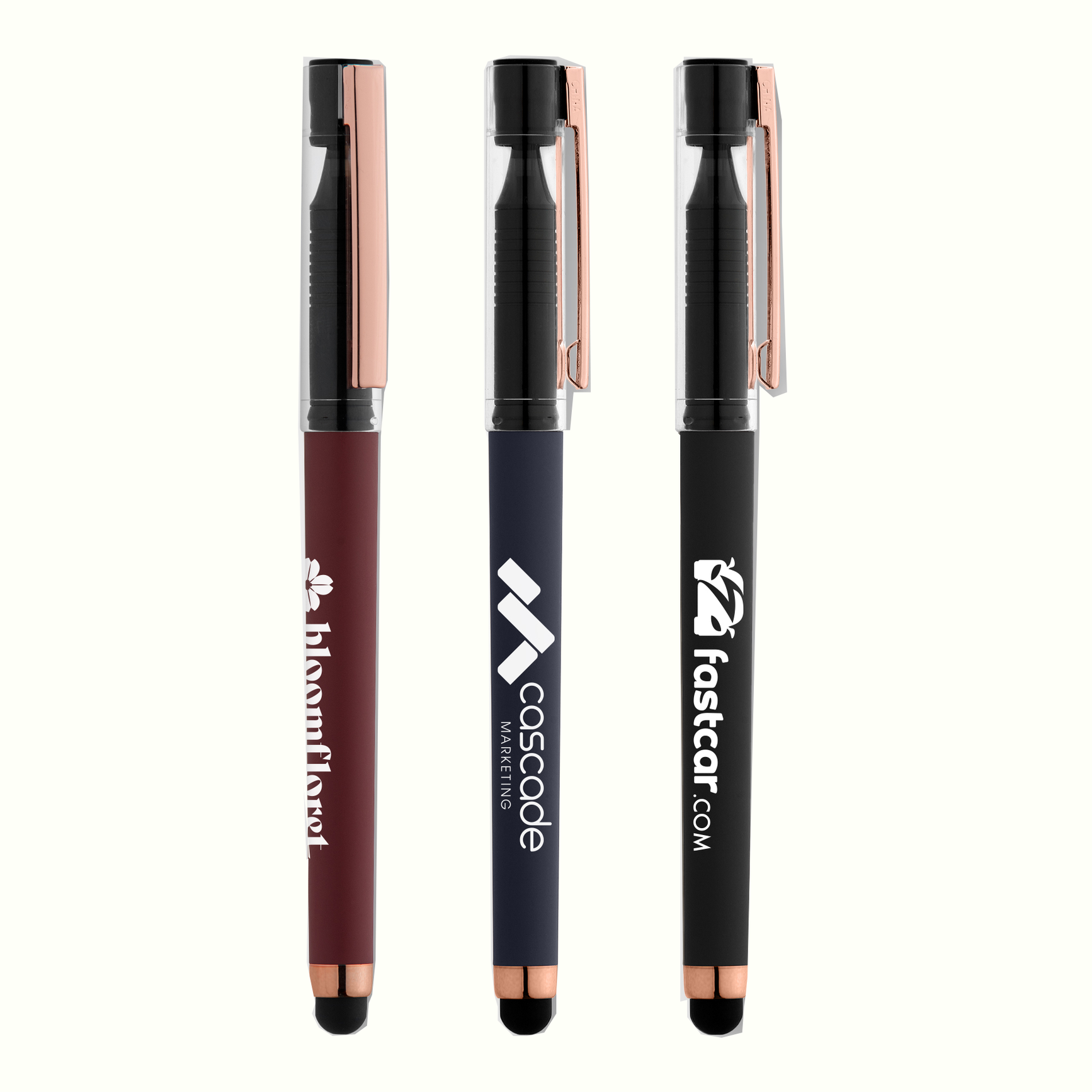 Gel Pen with Clear Lid and Rose Gold Stylus